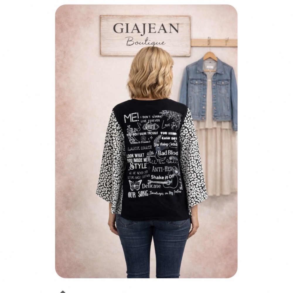 TAYLOR SWIFT CUSTOM MADE GRAPHIC TEE BATWING TOP ONE SIZE - Picture 2 of 3